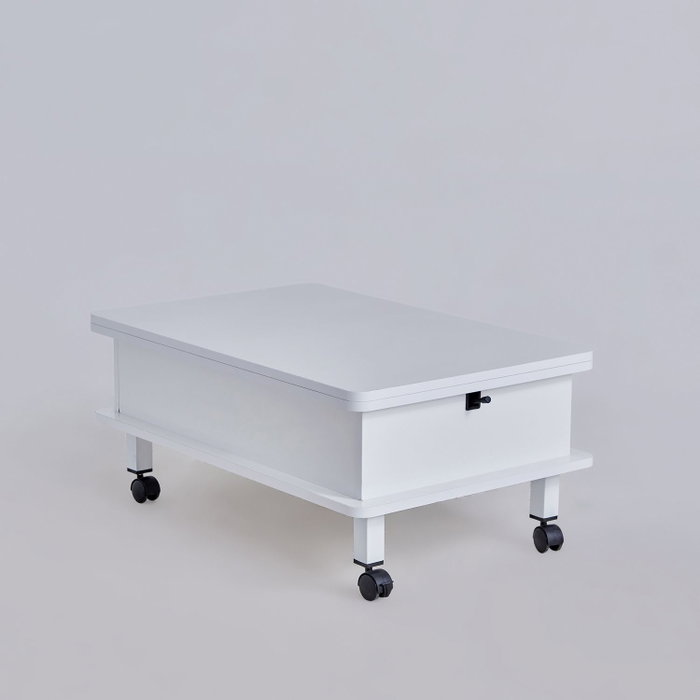 Hanah Home Helsinki Mesa de café Blanca con Ruedas